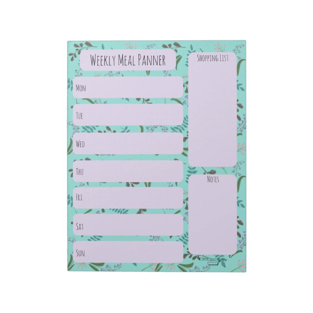 Cuaderno de planificación de comidas semanales de  (Lado Izquierdo)