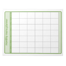 Cuaderno de planificación de menú mensual