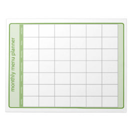 Cuaderno de planificación de menú mensual
