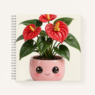 Cuaderno de planta de interior Anthurium Kawaii