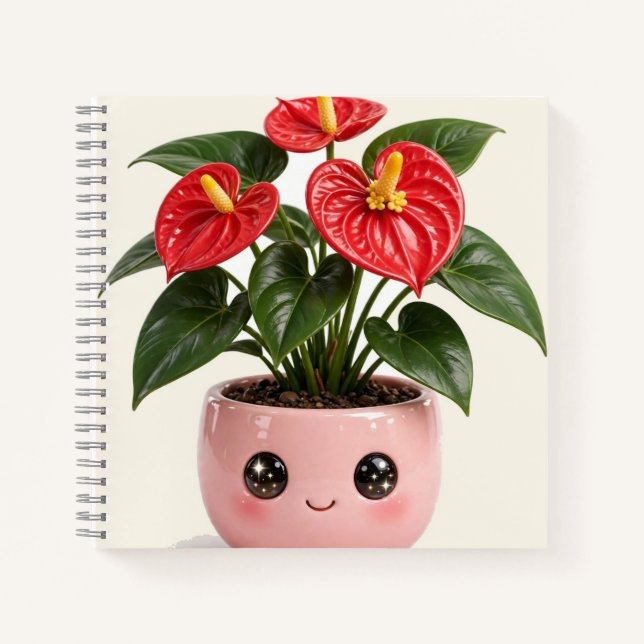 Cuaderno de planta de interior Anthurium Kawaii (Anverso)