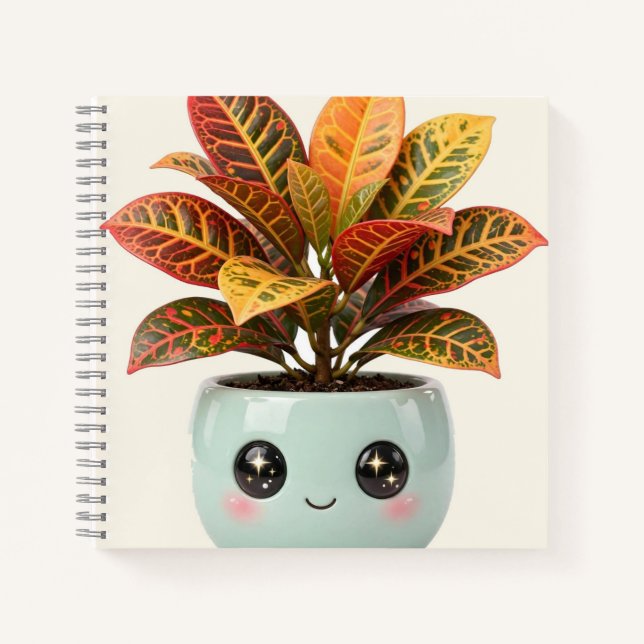 Cuaderno de planta de interior Croton Kawaii (Anverso)