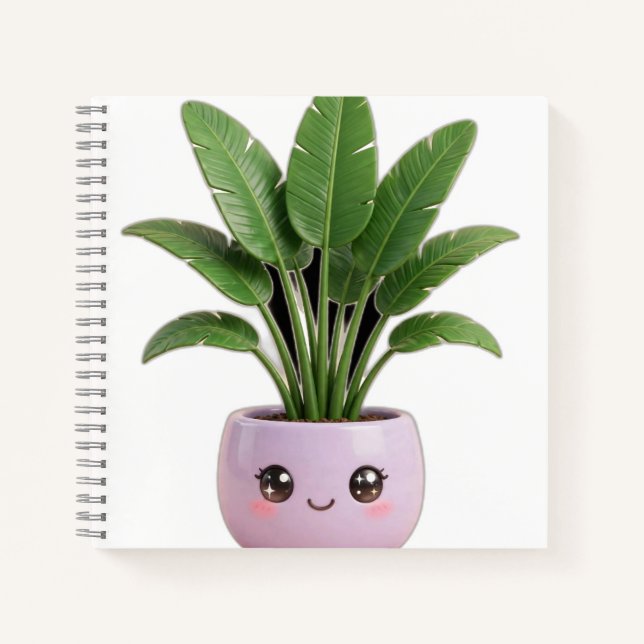 Cuaderno de planta de interior Kawaii Ave del Para (Anverso)