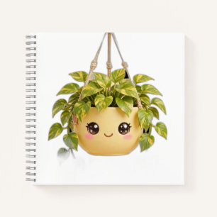 Cuaderno de planta de interior Pothos Kawaii