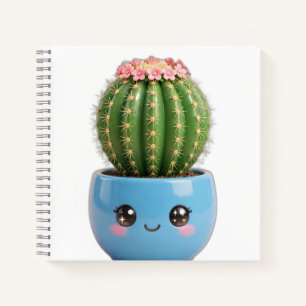 Cuaderno de planta interior kawaii de cactus de ba