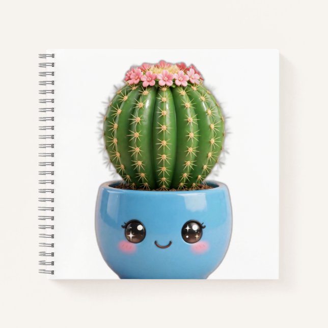 Cuaderno de planta interior kawaii de cactus de ba (Anverso)