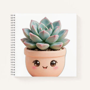 Cuaderno de planta interior kawaii suculenta