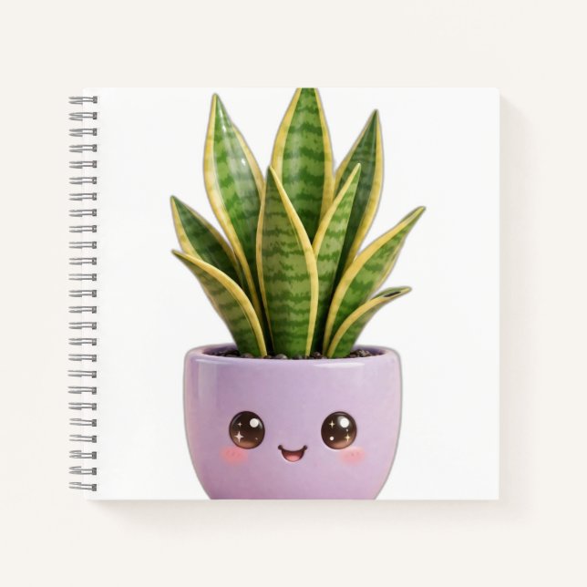 Cuaderno de planta serpiente Kawaii planta de inte (Anverso)