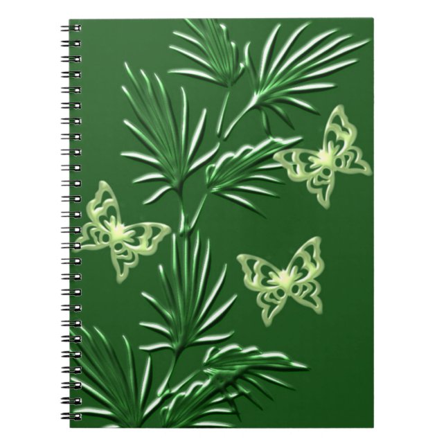 Cuaderno de Planta Verde y Mariposa (Frente)