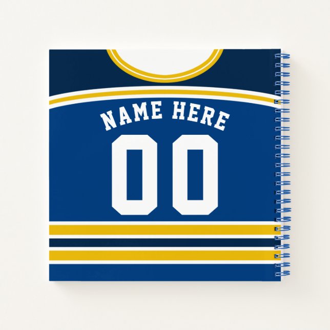 Cuaderno de plantilla de Jersey de hockey sobre hi (Reverso)