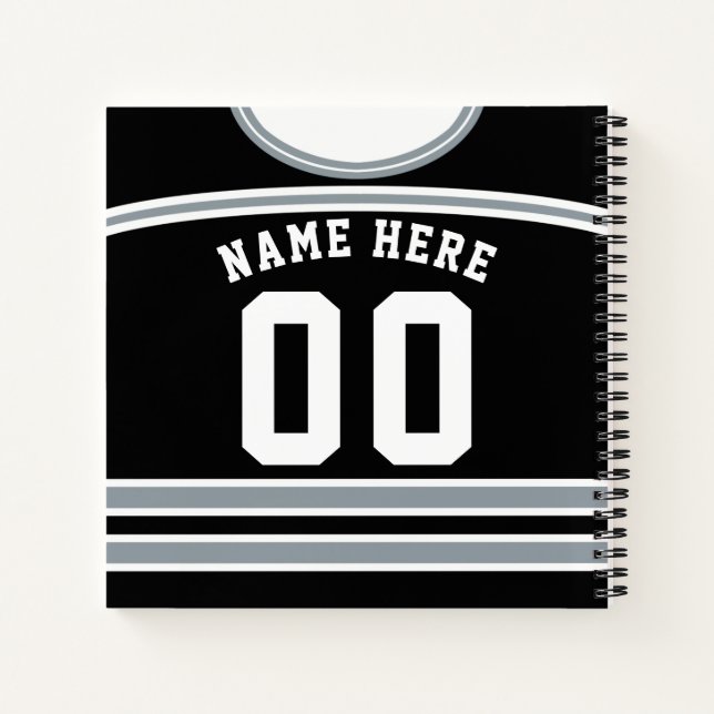 Cuaderno de plantilla de Jersey de hockey sobre hi (Reverso)