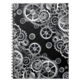 Cuaderno de plata de los engranajes de Steampunk