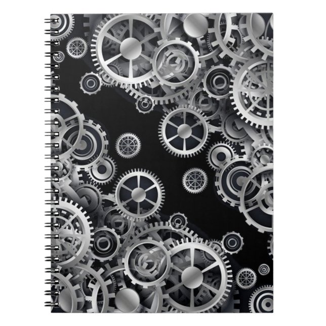 Cuaderno de plata de los engranajes de Steampunk (Frente)