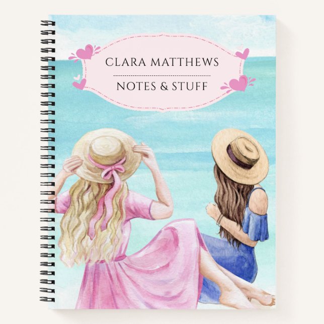 Cuaderno de playa de verano personalizado (Anverso)