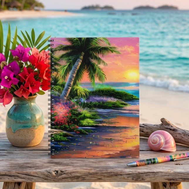 Cuaderno de Playa Tropical, Atardecer en el Océano (Subido por el creador)