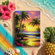 Cuaderno de Playa Tropical, Atardecer en el Océano