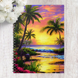Cuaderno de Playa Tropical, Atardecer en el Océano