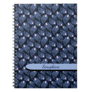 Cuaderno de pluma de pavo real boho