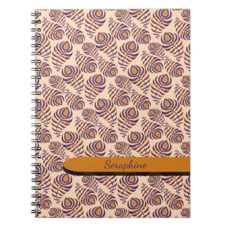Cuaderno de pluma de pavo real boho