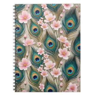 Cuaderno de pluma de Pavo Real Real