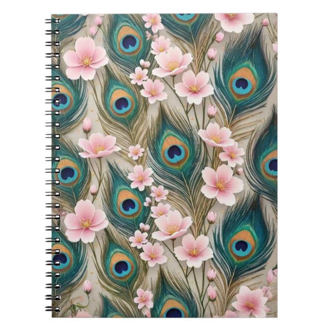 Cuaderno de pluma de Pavo Real Real (Frente)