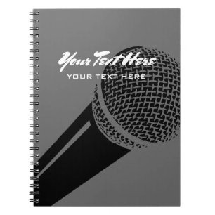 Cuaderno de podcaster con diseño de logotipo de mi