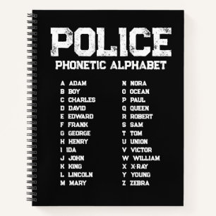 Cuaderno de Policía Alfabeto Fonético Adam-Cebra N
