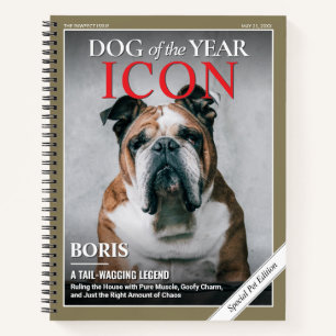 Cuaderno de portada de revista de perro personaliz