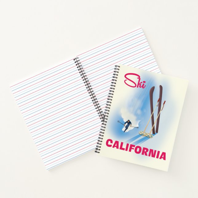 Cuaderno de póster de viaje de esquí California (Interior)