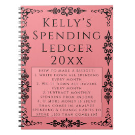 Cuaderno de Presupuesto Elegante de Contabilidad d