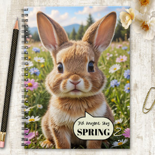 Cuaderno de primavera de conejito adorable
