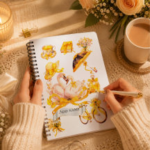 Cuaderno de primavera Estética Amarilla Elegante –