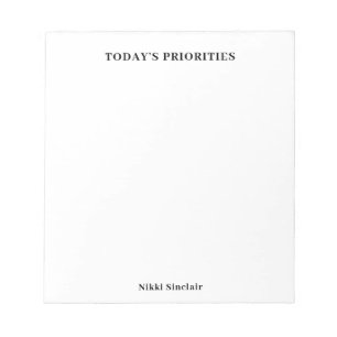Cuaderno de Prioridades de Hoy en Negro y Blanco