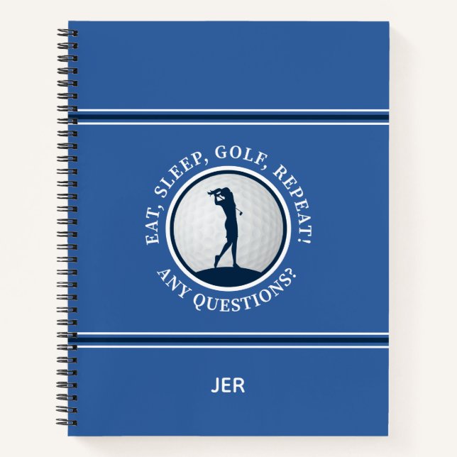 Cuaderno de progreso de juego diario de golf azul  (Anverso)