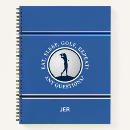 Cuaderno de progreso del día del juego de golf azu