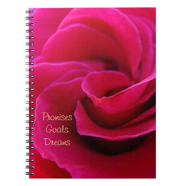 Cuaderno de promesas sueños y metas Flor de rosa r (Frente)