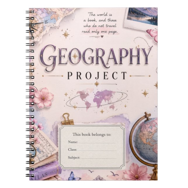 Cuaderno de Proyecto de Geografía Personalizado |  (Frente)