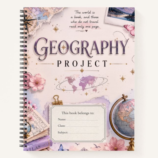 Cuaderno de Proyecto de Geografía Personalizado |  (Anverso)