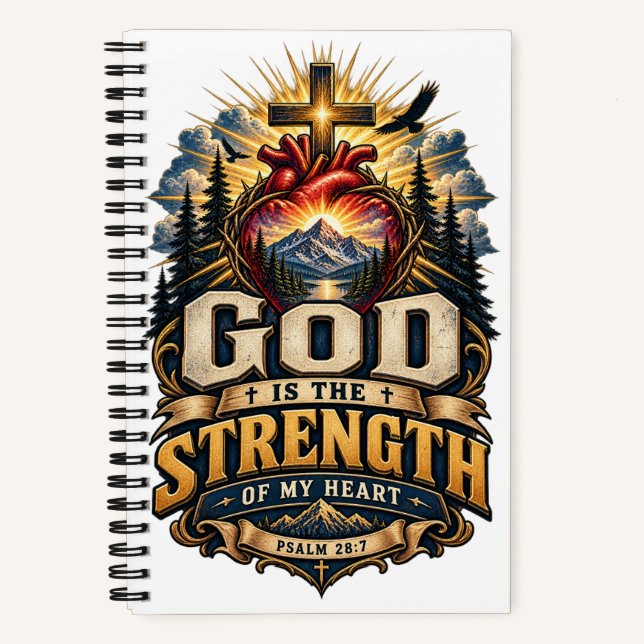Cuaderno de PSALMO 28:7 DIOS Es Fuerza (Anverso)