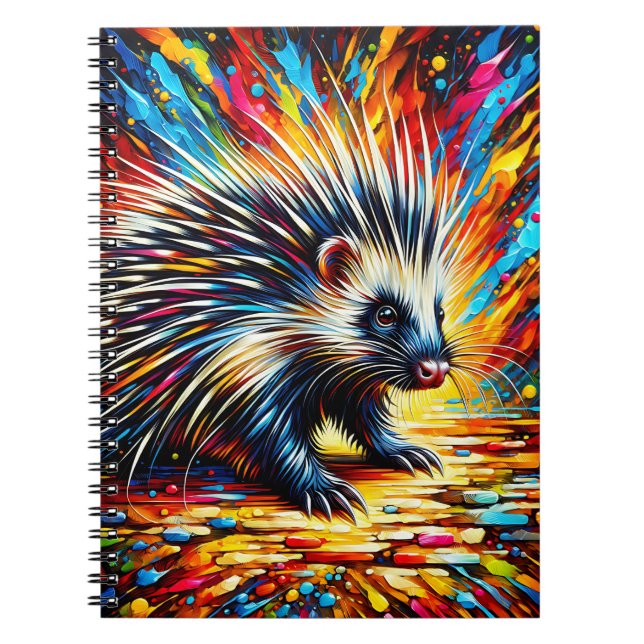 Cuaderno de puercoespín con destello de color (Frente)