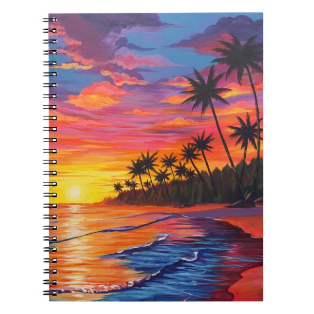 Cuaderno de puesta de sol tropical (Frente)