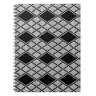 Cuaderno de punto argyle negro 6,5x8,75