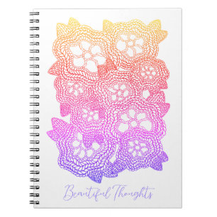 Cuaderno de punto floral 6.5x8.75 + Texto