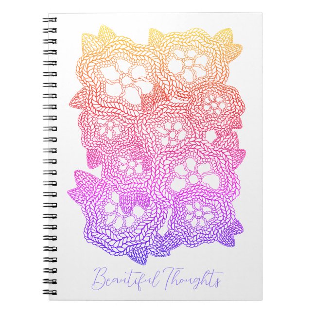 Cuaderno de punto floral 6.5x8.75 + Texto  (Frente)