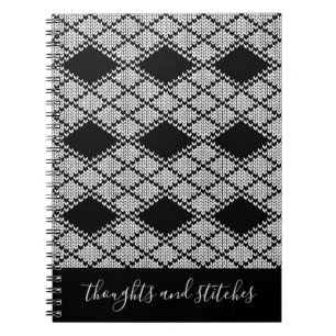 CUADERNO DE PUNTOS ARGYLE NEGRO 6.5x8.75 + Texto