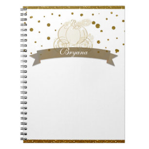 Cuaderno de puntos brillantes dorados del carruaje