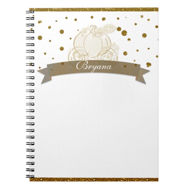 Cuaderno de puntos brillantes dorados del carruaje (Frente)