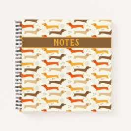 Cuaderno de puntos de polka y Dachshunds