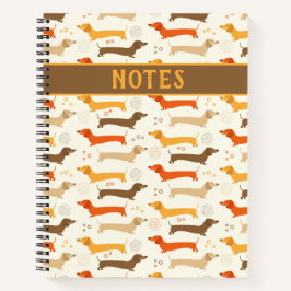Cuaderno de puntos de polka y Dachshunds