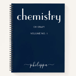Cuaderno de Química Personalizada de Blanco Azul M